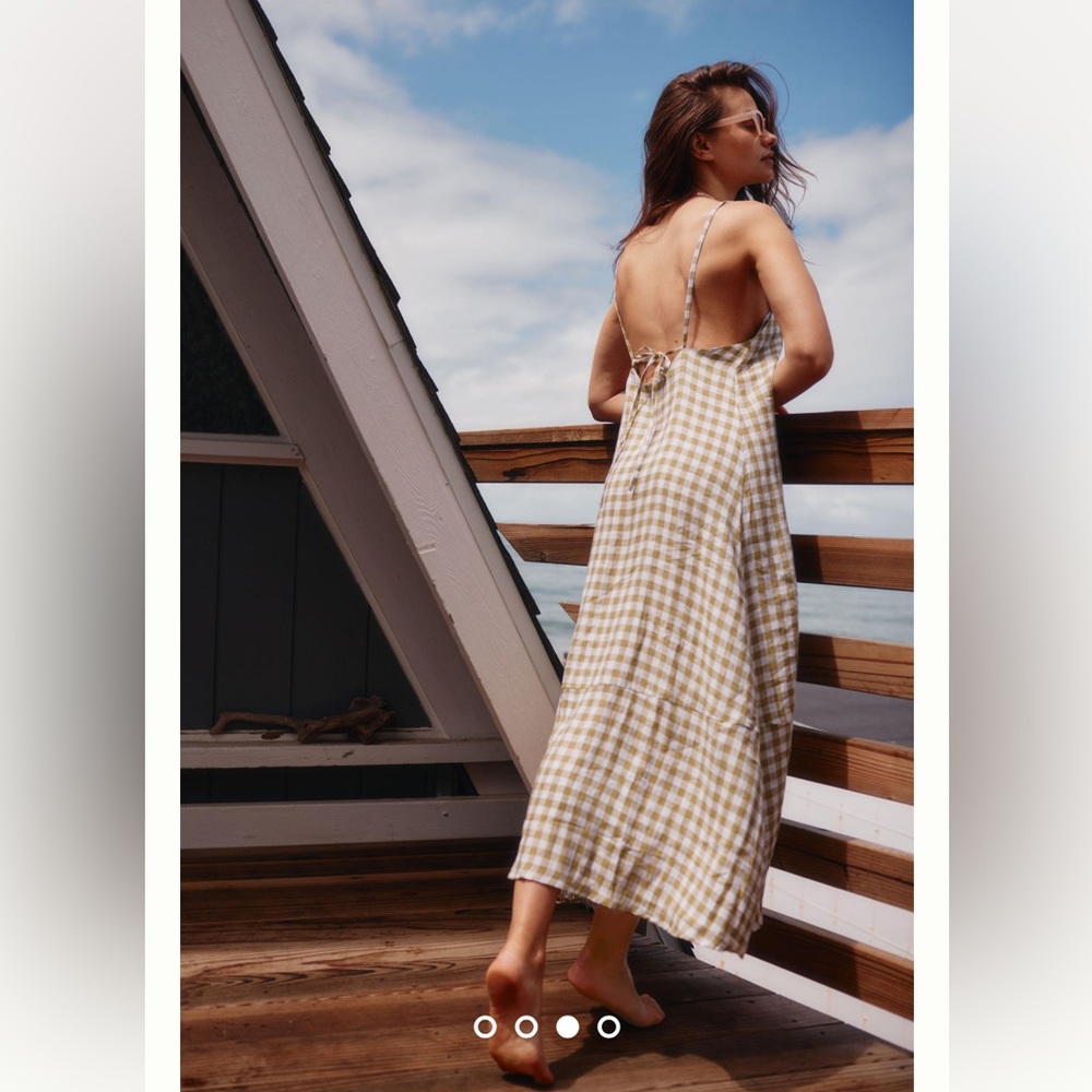 SOLD Anthropologie NWT Vitamin A Mari Linen Dress size L.